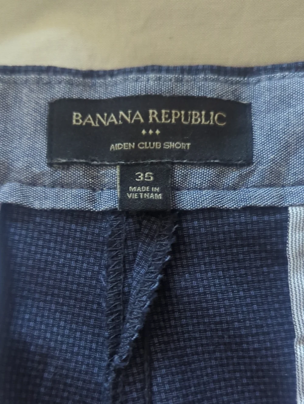 Banana Republic Men's Dress Shorts Navy Blue Button Front Size 36